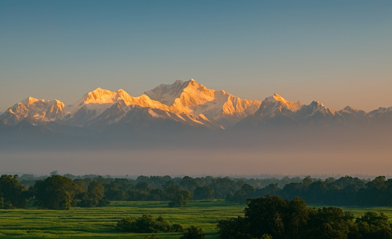 Kanchenjunga Shines Over Panchagarh: A Rare Himalayan View
