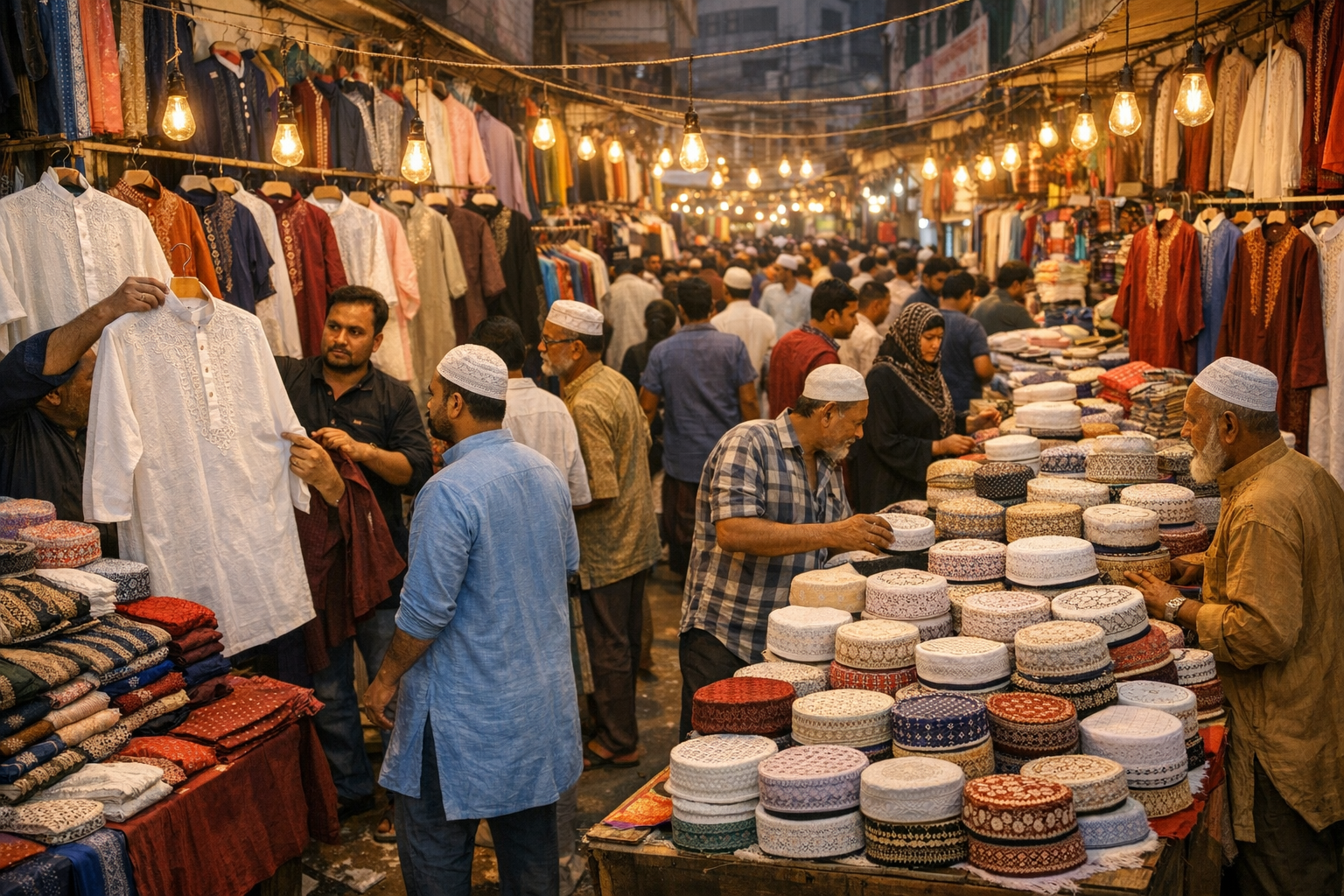 Eid Rush Boosts Topi, Atar and Punjabi Businesses Across Bangladesh